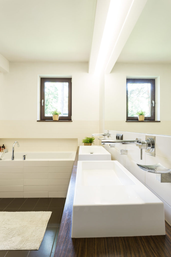 Bathroom with two wash basins