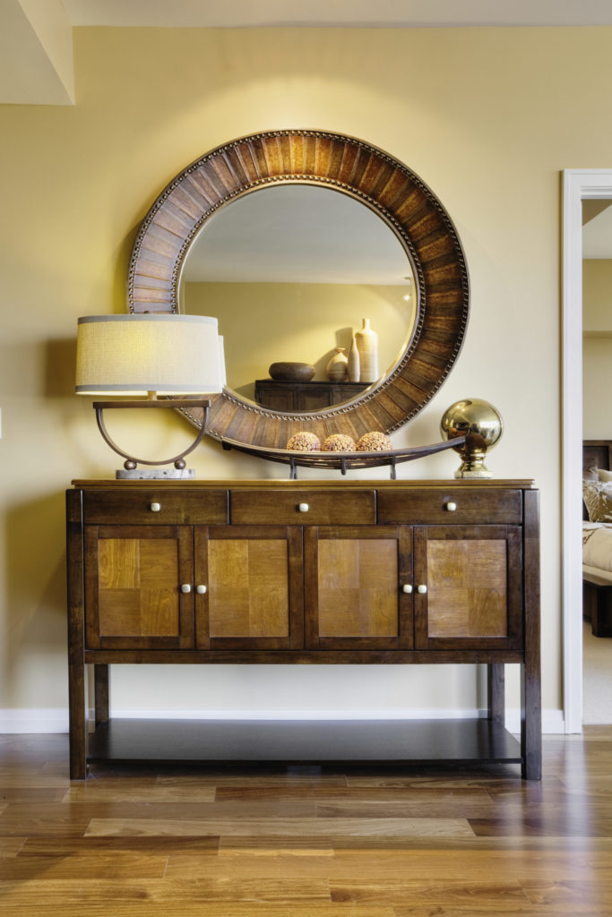 Bellevue, Washington, USA,Living Room Cabinet With Mirror