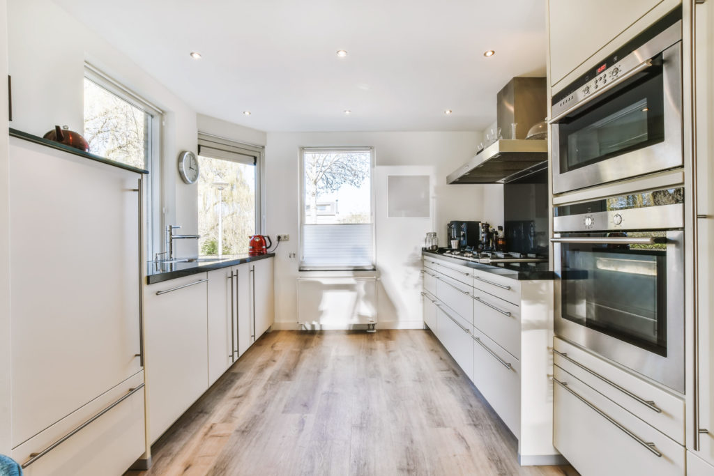 Stunning kitchen with black countertop